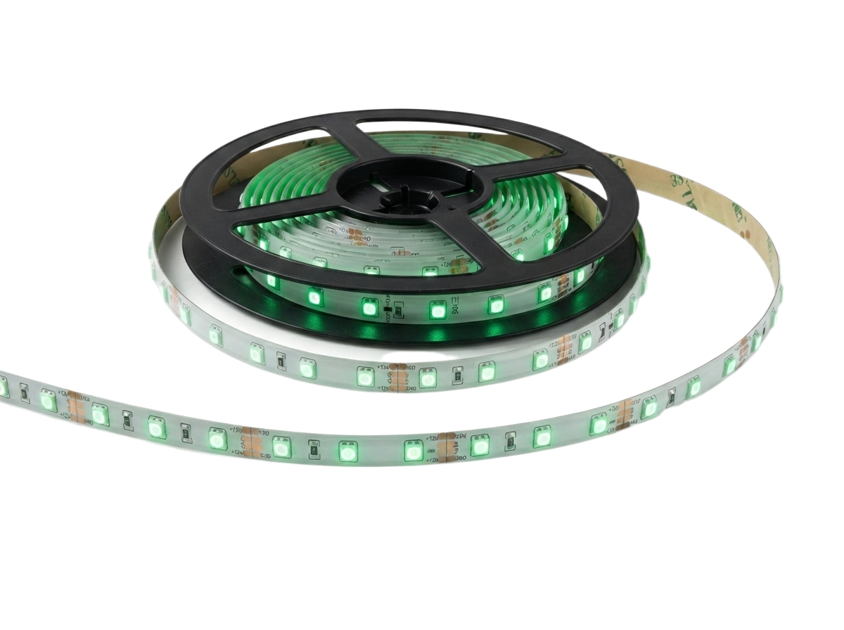 Zelený LED pásek 12V 4,8W/m IP65 2835 SMD San'an 200lm/m vlnová délka 530nm na kotouči 5m